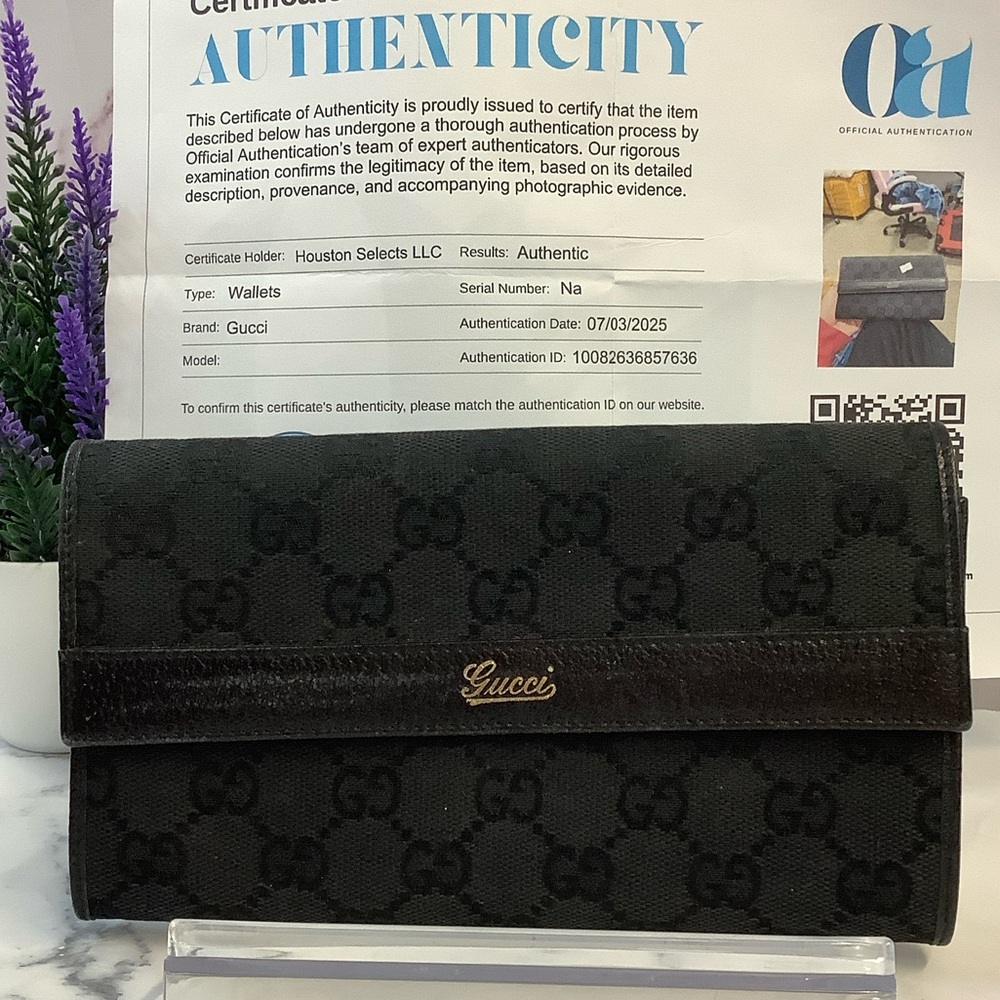 GUC Gucci GG Black Wallet